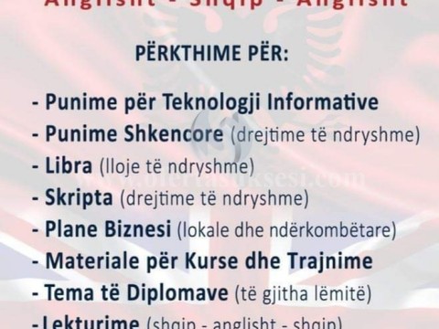 Përkthime dhe Lekturime Anglisht-Shqip-Anglisht