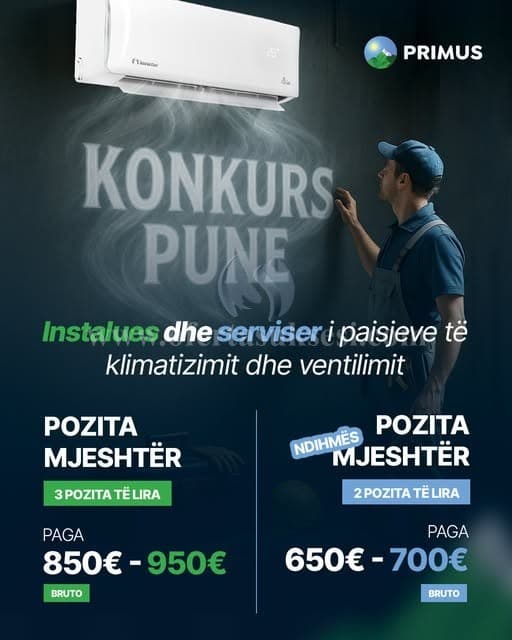 Ofroj pune per 5 persona-Instalues dhe serviser i paisjeve të klimatizimit dhe ventilimit — fotografia 1
