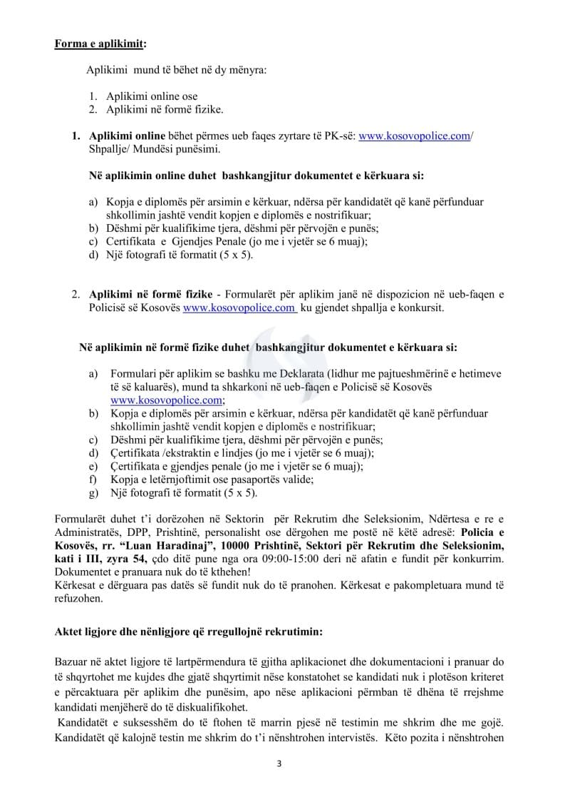 POLICIA E KOSOVËS SHPALL KONKURS PUNE — fotografia 4