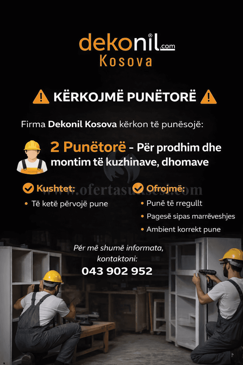 Ofroj pune per dy punetor per prodhim — fotografia 3